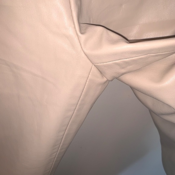 Zara High Waisted Faux Leather Lined Pants Ankle Zipper M - Picture 8 of 11